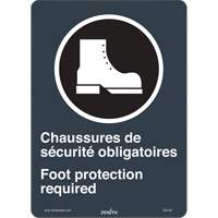 "Chaussures de Sécurité / Foot Protection" CSA Safety Sign, 14" x 10", Vinyl, Bilingual with Pictogram SGI140 | TENAQUIP