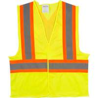 Traffic Safety Vest, High Visibility Lime-Yellow, Medium, Polyester, CSA Z96 Class 2 - Level 2 SGI277 | TENAQUIP