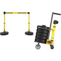 Banner Stakes PL4078 PLUS Barrier Post Cart Kit, 75' L, Metal, Yellow