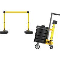 Banner Stakes PL4000-Y PLUS Barrier Post Cart Kit, 75' L, Metal, Yellow