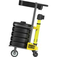 Banner Stakes PL4078T PLUS Barrier Post Cart Kit with Tray, 75' L, Metal, Yellow