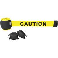 Banner Stakes MH5001 Wall Mount Barrier, Plastic, Magnetic Mount, 30', Yellow Tape