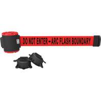 Banner Stakes MH5011 Wall Mount Barrier, Plastic, Magnetic Mount, 30', Red Tape
