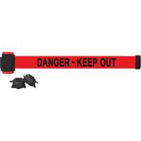 Banner Stakes MH7008 Wall Mount Barrier, Plastic, Magnetic Mount, 7', Red Tape