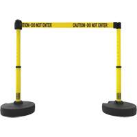 Banner Stakes PL4285 Ensemble de deux montants pour barri&egrave;re PLUS, Plastique, 42" h, Ruban Jaune, Longueur du ruban 15'