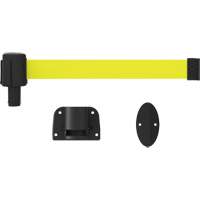 Banner Stakes PL4124 PLUS Wall Mount Barrier System, Plastic, Screw Mount, 15', Yellow Tape
