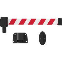 Banner Stakes PL4126 Syst&egrave;me de montage mural pour barri&egrave;re PLUS, Plastique, Fixation par vis, 15', Ruban Rouge et blanc