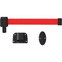 Banner Stakes PL4127 PLUS Wall Mount Barrier System, Plastic, Screw Mount, 15', Red Tape