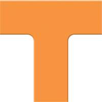 Accuform NMC PTP207OR Tough-Mark Heavy-Duty Floor Marking, T, 6" L x 6" W, Orange, Polyethylene