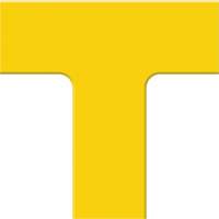 Accuform Signs PTP207YL Tough-Mark Heavy-Duty Floor Marking, T, 6" L x 6" W, Yellow, Polyethylene