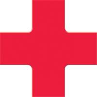 Accuform NMC PTP212RD Tough-Mark Heavy-Duty Floor Marking, Cross, 6" L x 6" W, Red, Polyethylene