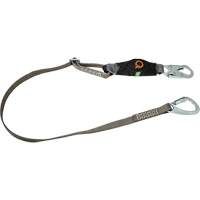 MSA 10193943 V-Series Tie-Back Lanyard, 6', Carabiner Center, Snap Hook Leg Ends, Polyester