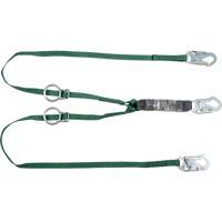 MSA 10193151 V-Series Tie-Back Lanyard, 6', Snap Hook Center, Snap Hook Leg Ends, Polyester