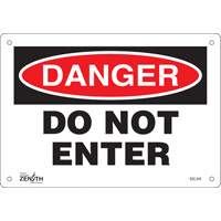 Zenith Safety Products SGL342 "Do Not Enter" Sign, 7" x 10", Plastic, English