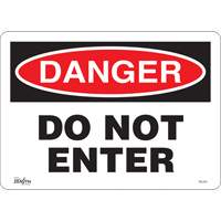 Zenith Safety Products SGL344 "Do Not Enter" Sign, 10" x 14", Vinyl, English