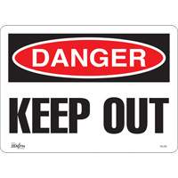 Zenith Safety Products SGL356 "Keep Out" Sign, 10" x 14", Vinyl, English
