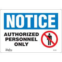 "Authorized Personnel Only" Sign, 7" x 10", Vinyl, English with Pictogram SGL383 | TENAQUIP