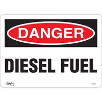 Zenith Safety Products SGL542 "Diesel Fuel" Sign, 10" x 14", Vinyl, English