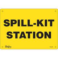 Produits de sécurité Zenith SGL589 Enseigne Spill Kit Station, 7" x 10", Aluminium, Anglais