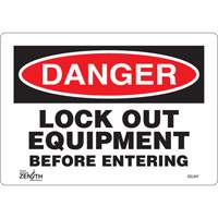 "Lock Out Equipment Before Entering" Sign, 7" x 10", Vinyl, English SGL647 | TENAQUIP
