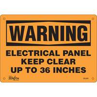 Zenith Safety Products SGL660 "Electrical Panel" Sign, 7" x 10", Plastic, English