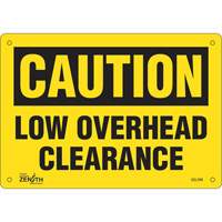 Zenith Safety Products SGL696 "Low Overhead Clearance" Sign, 7" x 10", Plastic, English