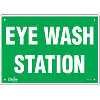 Zenith Safety Products SGL732 "Eye Wash Station" Sign, 7" x 10", Plastic, English