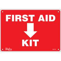 Zenith Safety Products SGL750 "First Aid Kit" Sign, 7" x 10", Plastic, English with Pictogram