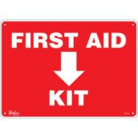 Zenith Safety Products SGL753 "First Aid Kit" Sign, 10" x 14", Plastic, English with Pictogram