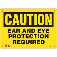 Zenith Safety Products SGL885 "Ear And Eye Protection" Sign, 7" x 10", Aluminum, English