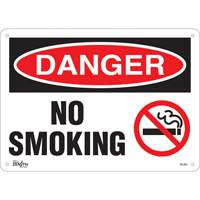 Zenith Safety Products SGL953 "No Smoking" Sign, 10" x 14", Plastic, English with Pictogram