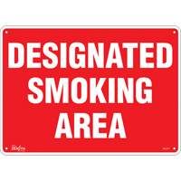 Zenith Safety Products SGL977 "Designated Smoking Area" Sign, 10" x 14", Plastic, English
