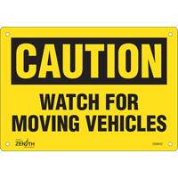Zenith Safety Products SGM042 "Watch For Moving Vehicles" Sign, 7" x 10", Aluminum, English
