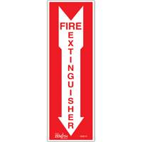 Zenith Safety Products SGM118 "Fire Extinguisher" Sign, 12" x 4", Vinyl, English with Pictogram