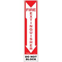 Zenith Safety Products SGM125 "Fire Extinguisher - Do Not Block" Sign, 18" x 4", Plastic, English with Pictogram