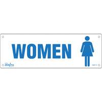 Zenith Safety Products SGM173 "Women" Sign, 4" x 12", Plastic, English with Pictogram