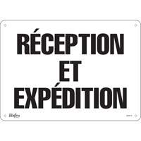 Produits de sécurité Zenith SGM175 Enseigne R&eacute;ception et Exp&eacute;dition, 10" x 14", Plastique, Français