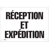 Produits de sécurité Zenith SGM178 Enseigne R&eacute;ception et Exp&eacute;dition, 14" x 20", Aluminium, Français