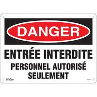Zenith Safety Products SGM274 "Personnel Autoris&eacute; Seulement" Sign, 10" x 14", Aluminum, French