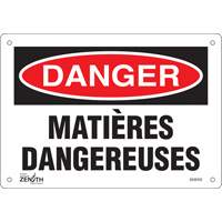 Produits de sécurité Zenith SGM342 Enseigne Mati&egrave;res Dangereuses, 7" x 10", Plastique, Français