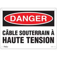 Produits de sécurité Zenith SGM376 Enseigne C&acirc;ble Souterrain &agrave; Haute Tension, 10" x 14", Aluminium, Français