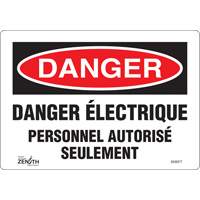 Produits de sécurité Zenith SGM377 Enseigne Personnel Autoris&eacute; Seulement, 7" x 10", Vinyle, Français