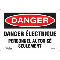 Produits de sécurité Zenith SGM379 Enseigne Personnel Autoris&eacute; Seulement, 7" x 10", Aluminium, Français