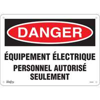 Produits de sécurité Zenith SGM387 Enseigne &eacute;quipement &eacute;lectrique, 10" x 14", Plastique, Français