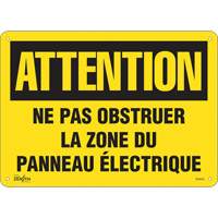 Zenith Safety Products SGM406 "Zone du Panneau &eacute;lectrique" Sign, 10" x 14", Aluminum, French