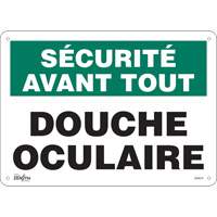 Produits de sécurité Zenith SGM479 Enseigne Douche Oculaire, 10" x 14", Plastique, Français