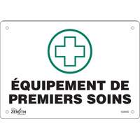 Produits de sécurité Zenith SGM482 Enseigne Premiers Soins, 7" x 10", Plastique, Français avec pictogramme