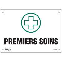 Produits de sécurité Zenith SGM488 Enseigne Premiers Soins, 7" x 10", Plastique, Français avec pictogramme