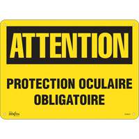 Produits de sécurité Zenith SGM540 Enseigne Protection Oculaire Obligatoire, 10" x 14", Aluminium, Français