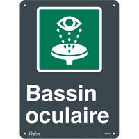 Zenith Safety Products SGM768 "Bassin Oculaire" Sign, 14" x 10", Aluminum, French with Pictogram